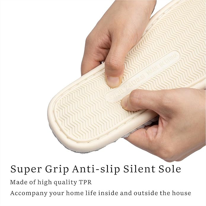 Slippers for Women Memory Foam House Womens Slipper Slides Home Bedroom Bathroom Spa Open Toe Corduroy Bow Slippers Cozy Comfortable