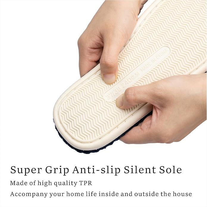 Slippers for Women Memory Foam House Womens Slipper Slides Home Bedroom Bathroom Spa Open Toe Corduroy Bow Slippers Cozy Comfortable