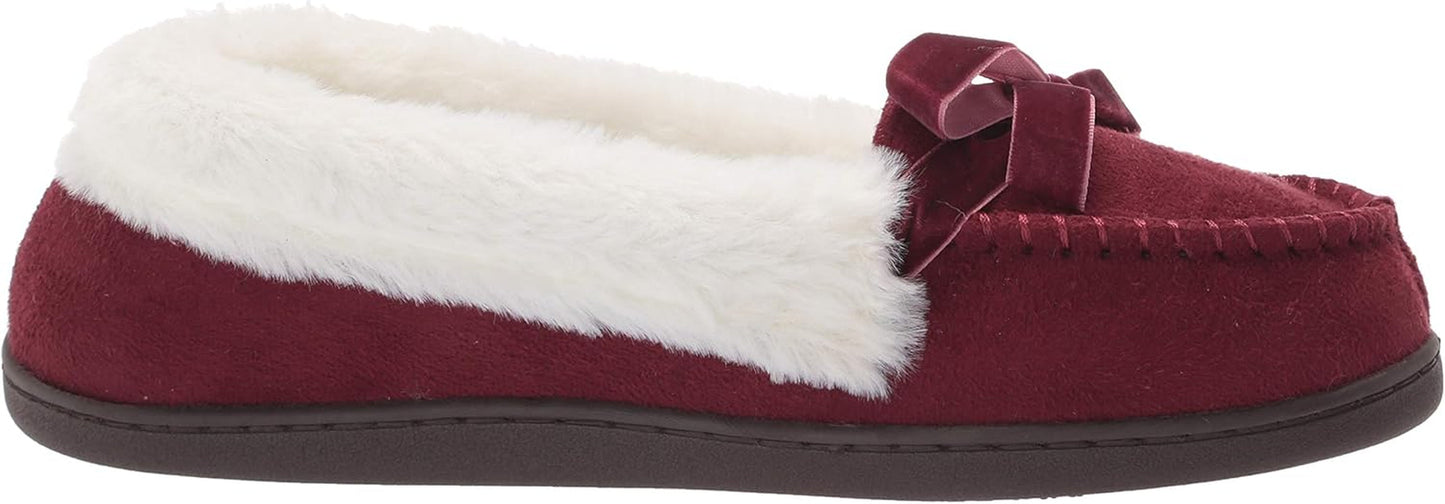 Women's Suede Moccasins - Indoor/Outdoor Winter Shoes - Comfort Active Footwear