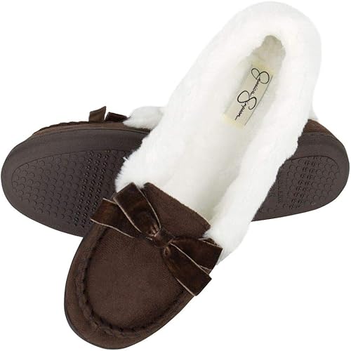 Women's Suede Moccasins - Indoor/Outdoor Winter Shoes - Comfort Active Footwear
