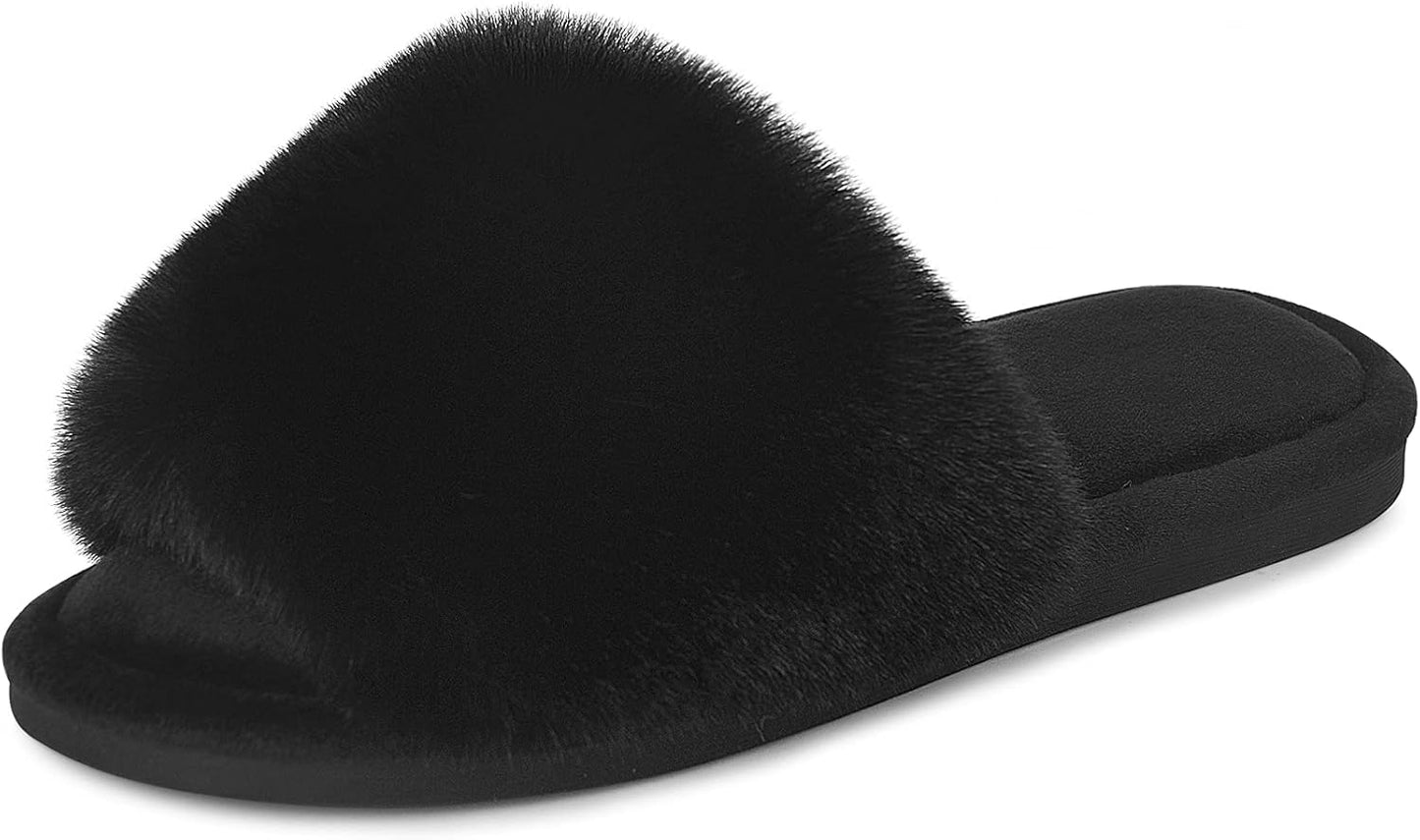 Plush Faux Fur Slippers