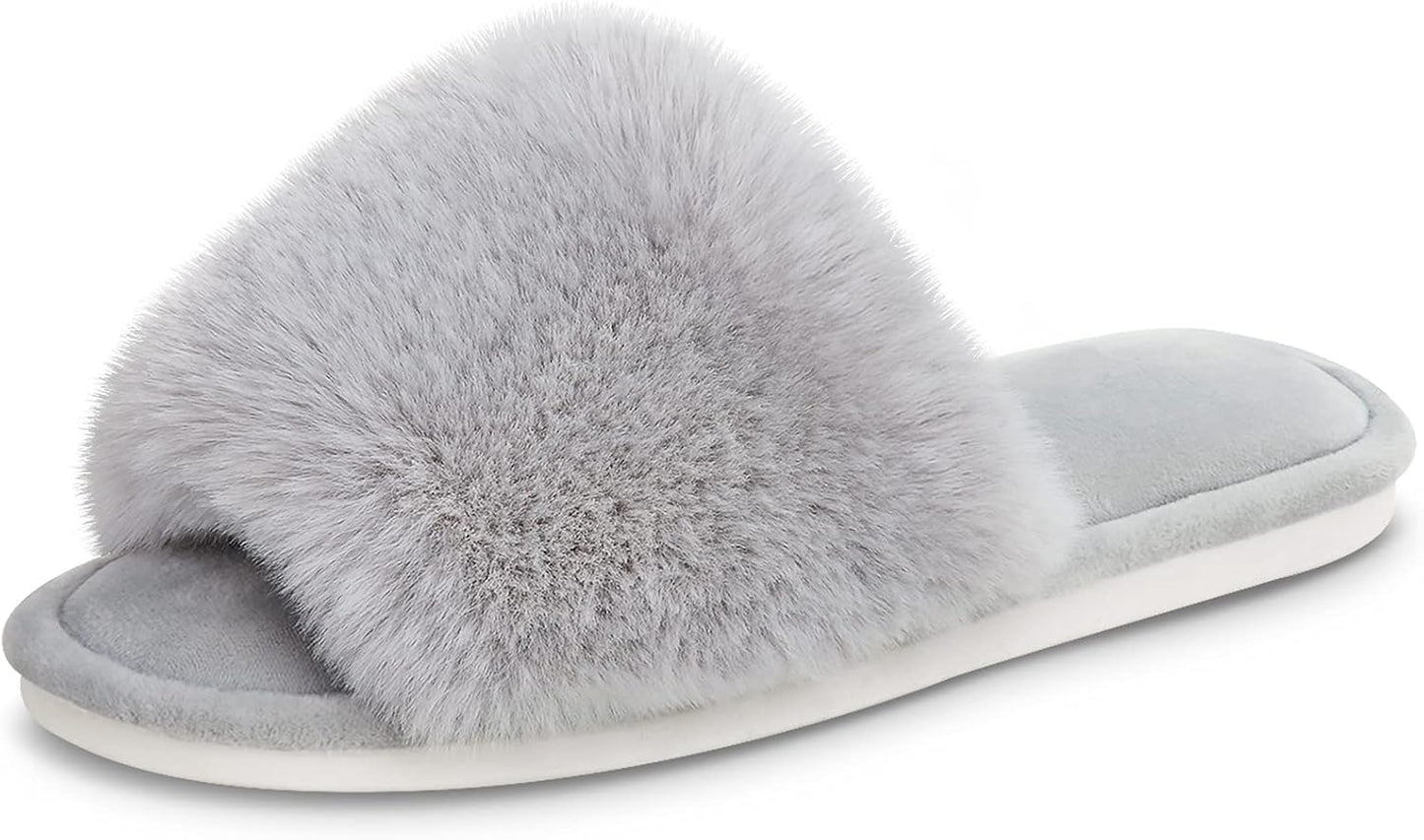Plush Faux Fur Slippers