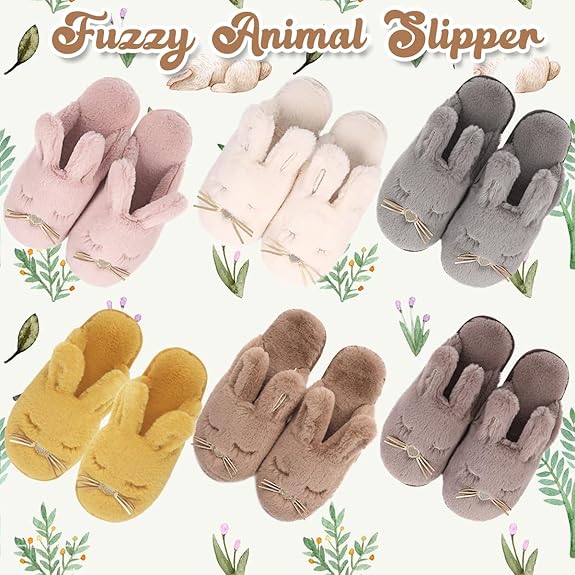 Fuzzy Bunny House Slippers