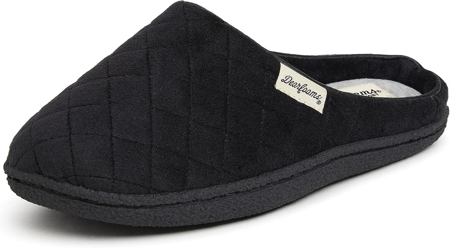 Women's Memory Foam Washable Leslie Clog House Slipper with Wide Widths