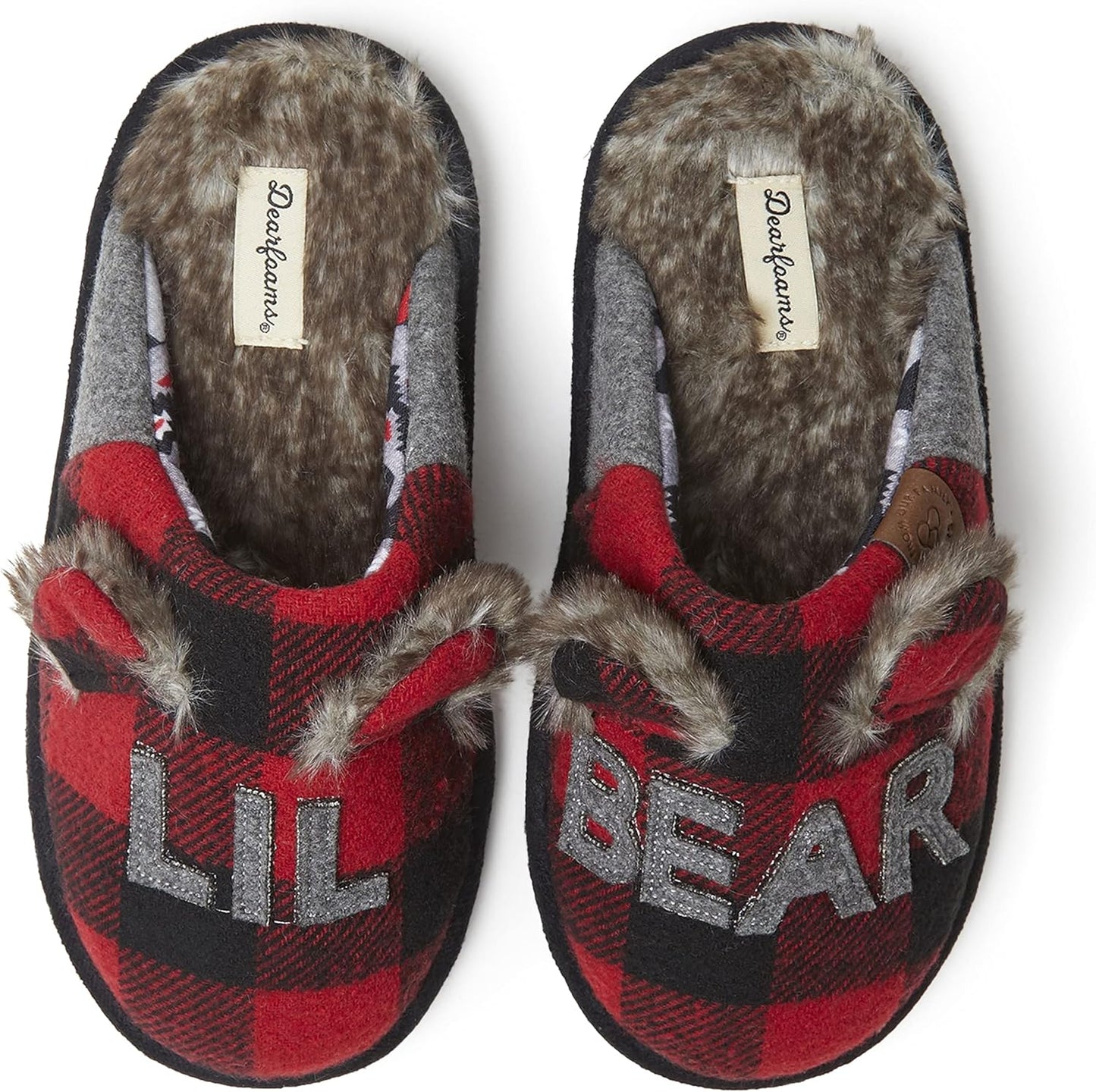 Kids and Toddlers Lil Bear Baby Bear Christmas Holiday Matching Pajama Family Bear Slipper