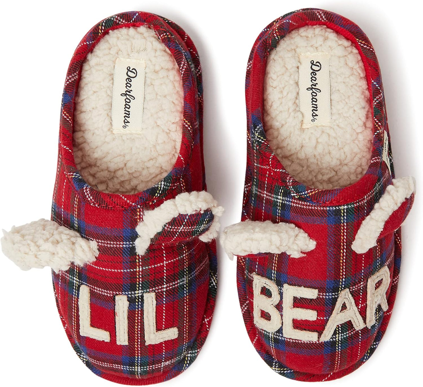 Kids and Toddlers Lil Bear Baby Bear Christmas Holiday Matching Pajama Family Bear Slipper