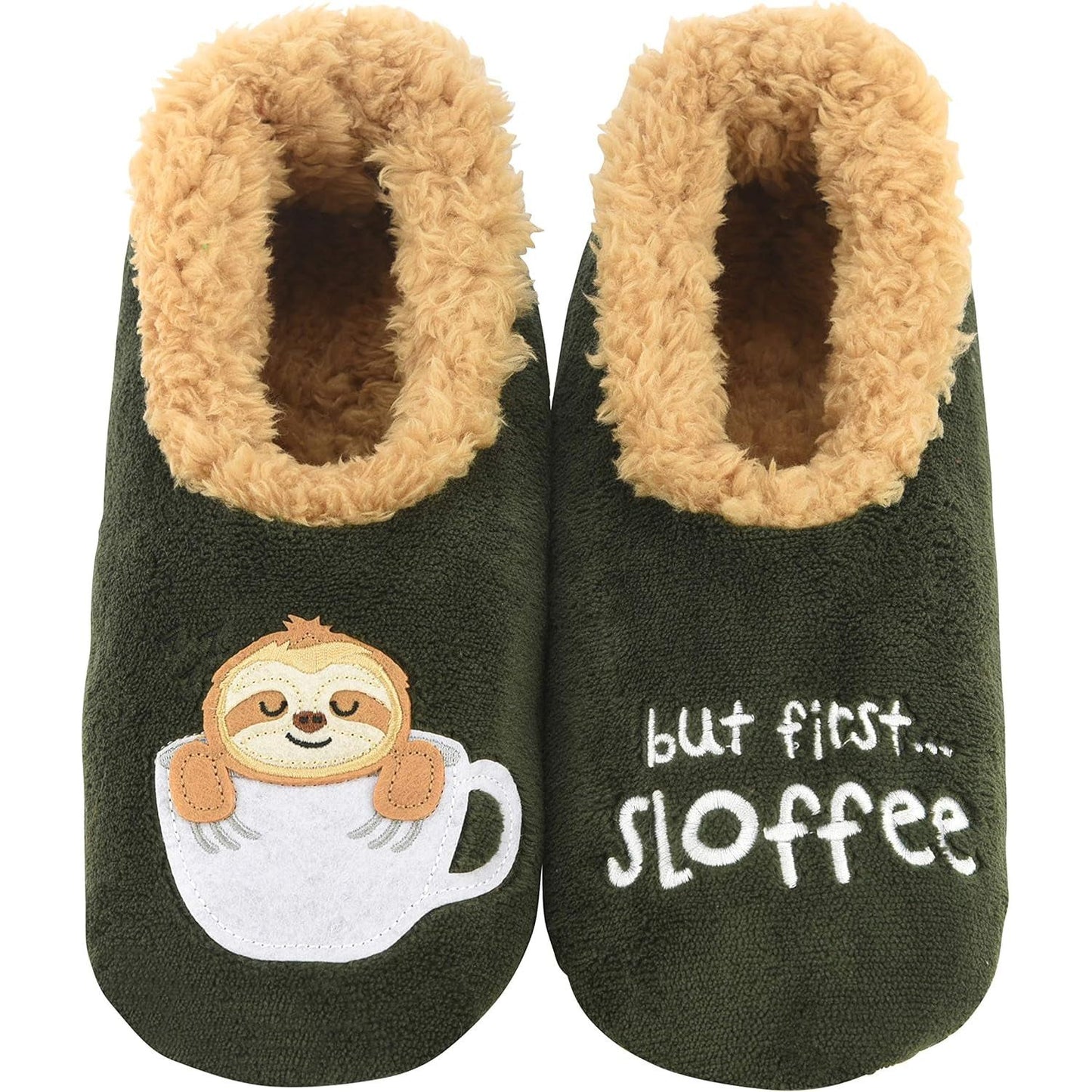 Women's Pairable Wine & Coffee Gift Slippers - Funny Non-Slip Fuzzy House Slippers