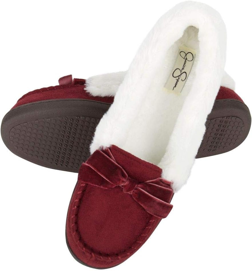Women's Suede Moccasins - Indoor/Outdoor Winter Shoes - Comfort Active Footwear