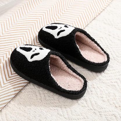 Women's Warm Graphic Holiday Slippers, Indoor, Fluffy & Warm Fleece Slip-On House Shoes, Perfect Gift For Mom, Sister, Girlfriend, & Friends