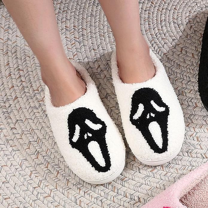 Women's Warm Graphic Holiday Slippers, Indoor, Fluffy & Warm Fleece Slip-On House Shoes, Perfect Gift For Mom, Sister, Girlfriend, & Friends