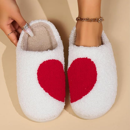 Women's Warm Graphic Holiday Slippers, Indoor, Fluffy & Warm Fleece Slip-On House Shoes, Perfect Gift For Mom, Sister, Girlfriend, & Friends