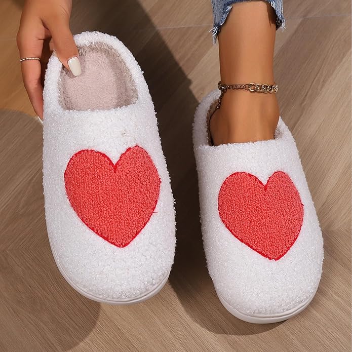 Women's Warm Graphic Holiday Slippers, Indoor, Fluffy & Warm Fleece Slip-On House Shoes, Perfect Gift For Mom, Sister, Girlfriend, & Friends