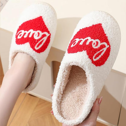 Women's Warm Graphic Holiday Slippers, Indoor, Fluffy & Warm Fleece Slip-On House Shoes, Perfect Gift For Mom, Sister, Girlfriend, & Friends