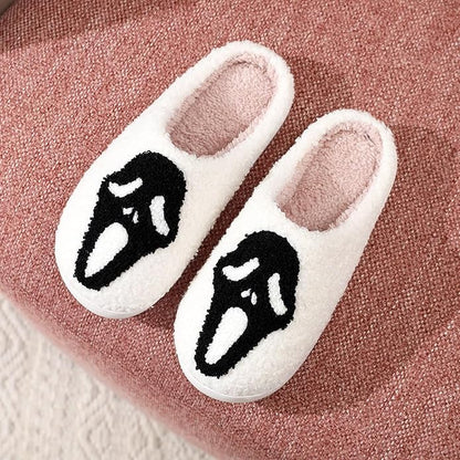 Women's Warm Graphic Holiday Slippers, Indoor, Fluffy & Warm Fleece Slip-On House Shoes, Perfect Gift For Mom, Sister, Girlfriend, & Friends