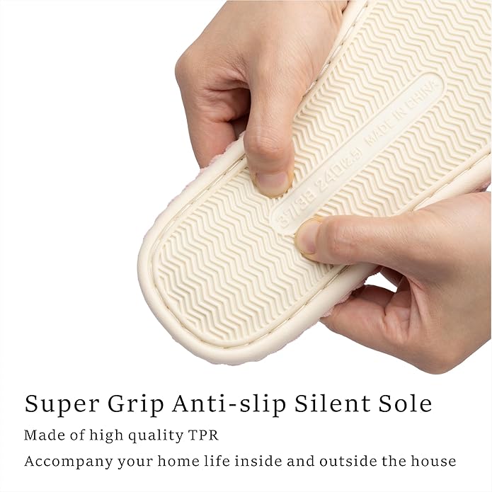 Slippers for Women Memory Foam House Womens Slipper Slides Home Bedroom Bathroom Spa Open Toe Corduroy Bow Slippers Cozy Comfortable