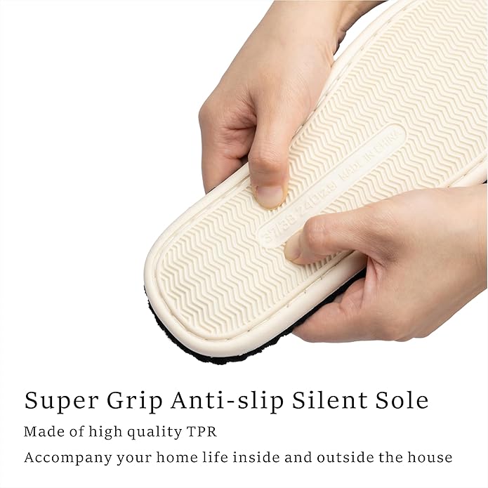 Slippers for Women Memory Foam House Womens Slipper Slides Home Bedroom Bathroom Spa Open Toe Corduroy Bow Slippers Cozy Comfortable