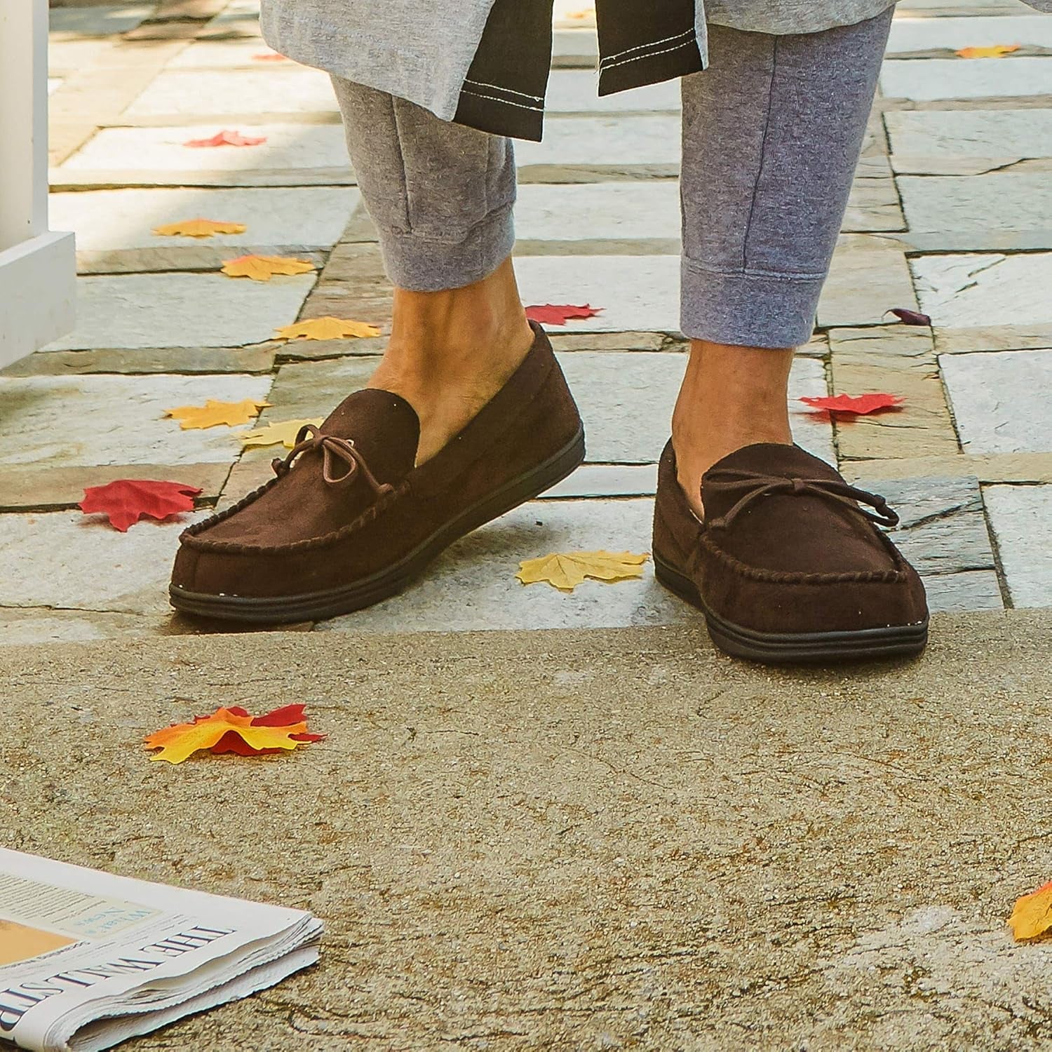 Men's Cushioned Microsuede Moccasins - Classic and Comfortable Footwear