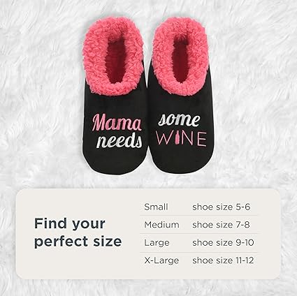 Women's Pairable  Wine & Coffee Gift Slippers - Funny Non-Slip Fuzzy House Slippers