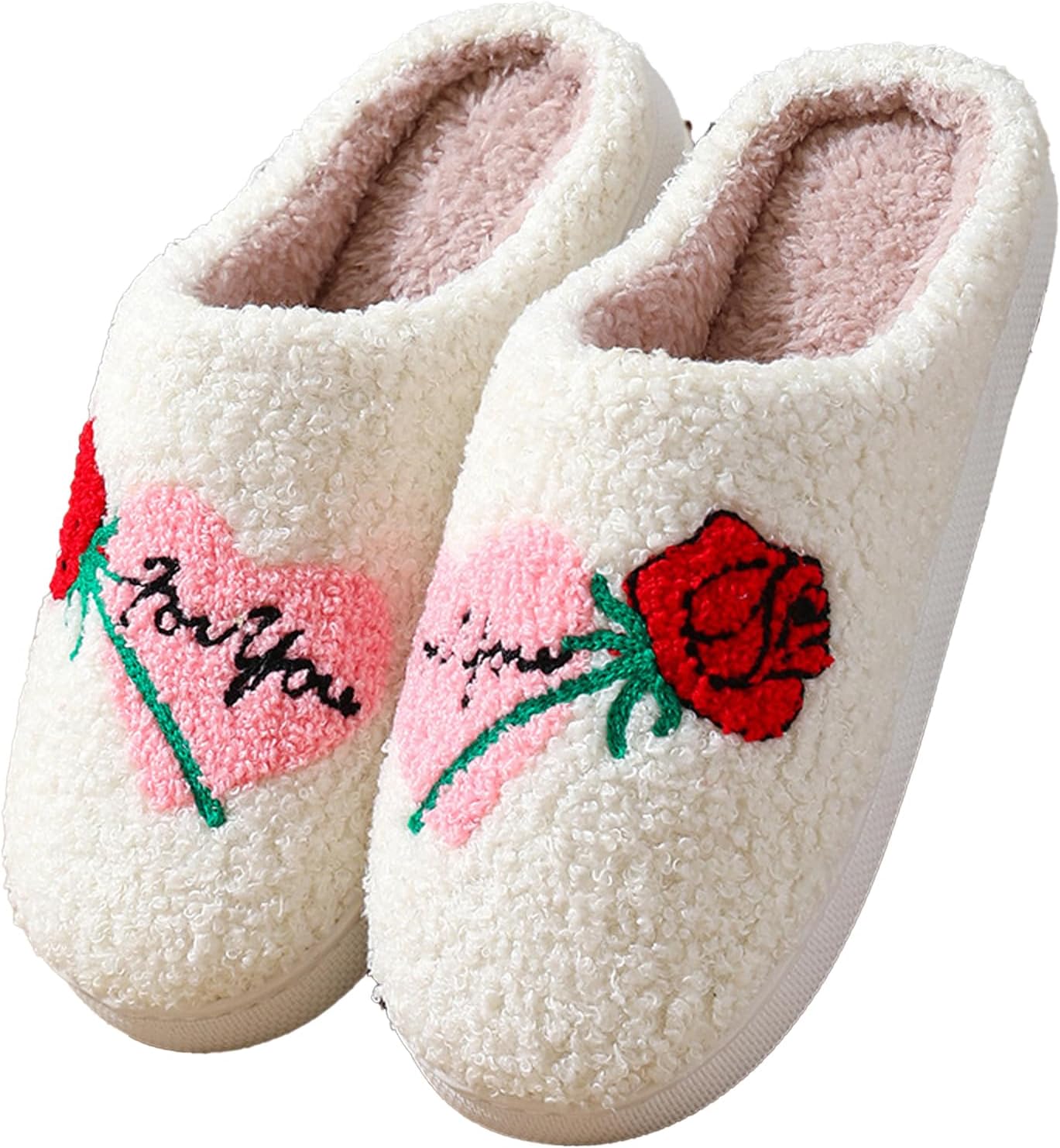 Women's Warm Graphic Christmas Slippers, Indoor, Fluffy & Warm Fleece Slip-On House Shoes, Perfect Gift For Mom, Sister, Girlfriend, Friends