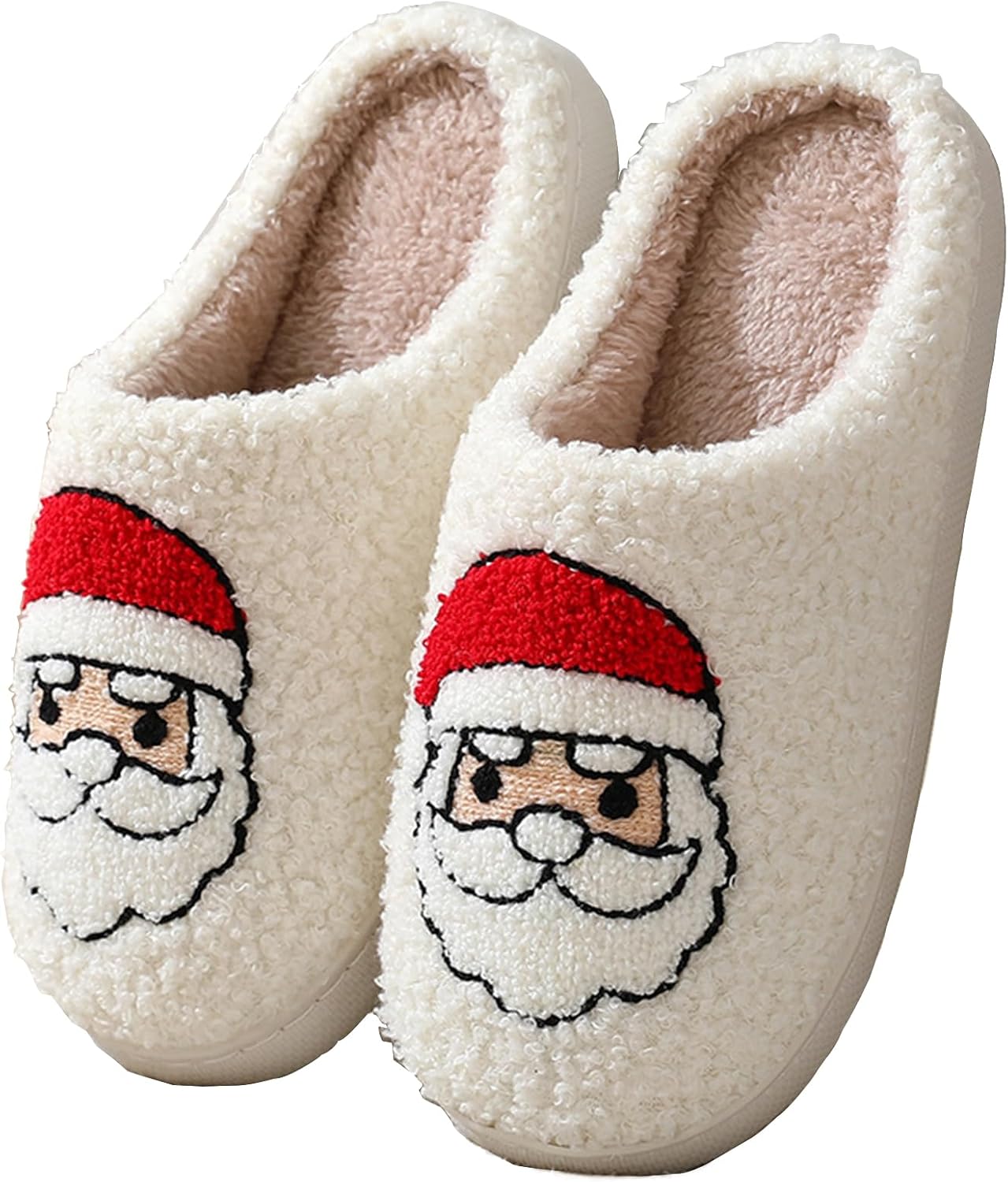 Women's Warm Graphic Christmas Slippers, Indoor, Fluffy & Warm Fleece Slip-On House Shoes, Perfect Gift For Mom, Sister, Girlfriend, Friends