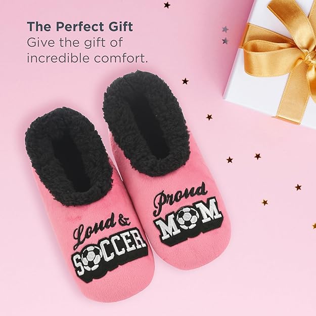 Women's Pairable Cute & Funny Gift Slippers for Mom - Funny House Shoes - Non-Slip Fuzzy Slipper Socks