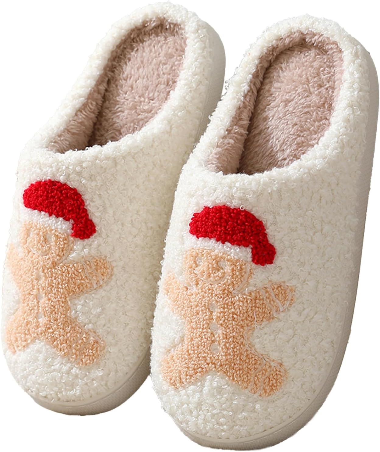 Women's Warm Graphic Christmas Slippers, Indoor, Fluffy & Warm Fleece Slip-On House Shoes, Perfect Gift For Mom, Sister, Girlfriend, Friends