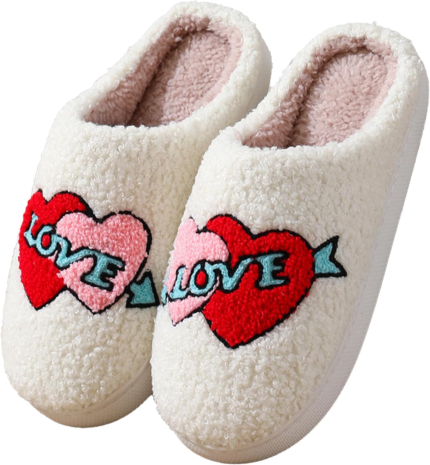 Women's Warm Graphic Christmas Slippers, Indoor, Fluffy & Warm Fleece Slip-On House Shoes, Perfect Gift For Mom, Sister, Girlfriend, Friends