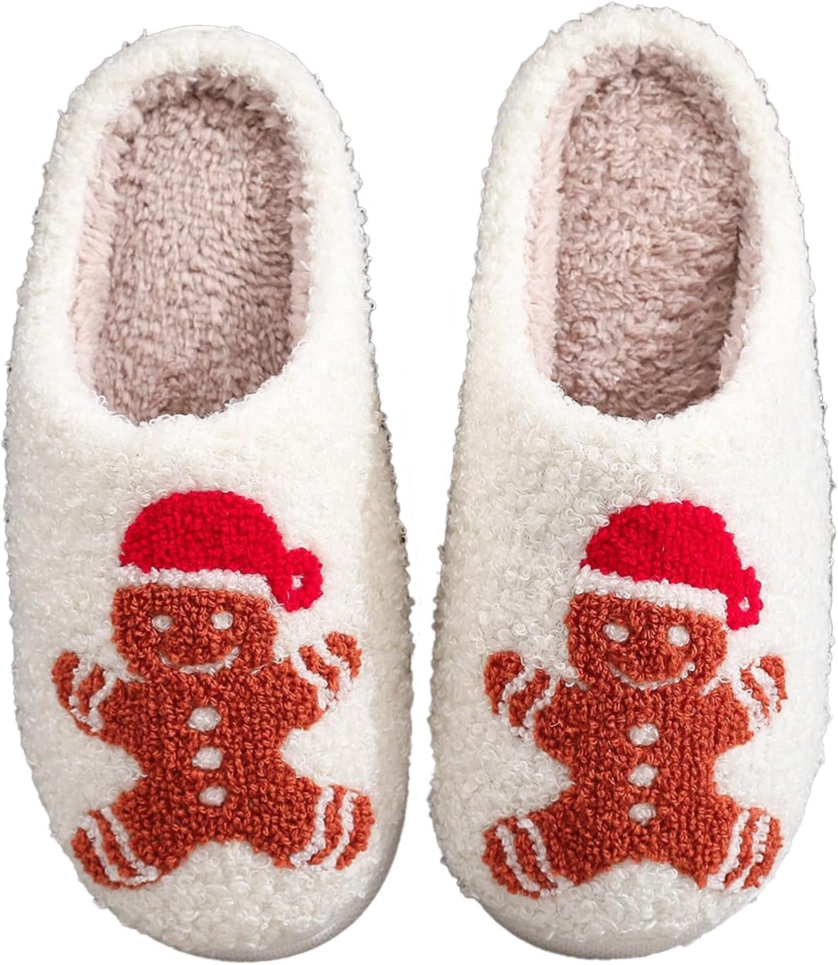 Women's Warm Graphic Christmas Slippers, Indoor, Fluffy & Warm Fleece Slip-On House Shoes, Perfect Gift For Mom, Sister, Girlfriend, Friends