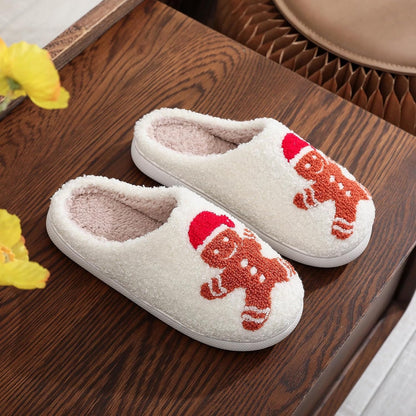 Women's Warm Graphic Christmas Slippers, Indoor, Fluffy & Warm Fleece Slip-On House Shoes, Perfect Gift For Mom, Sister, Girlfriend, Friends