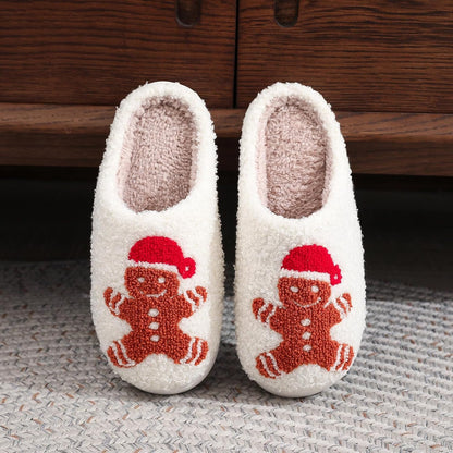 Women's Warm Graphic Christmas Slippers, Indoor, Fluffy & Warm Fleece Slip-On House Shoes, Perfect Gift For Mom, Sister, Girlfriend, Friends