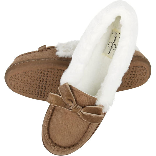 Women's Suede Moccasins - Indoor/Outdoor Winter Shoes - Comfort Active Footwear