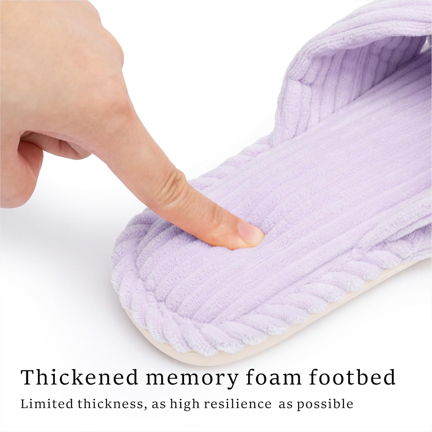 Slippers for Women Memory Foam House Womens Slipper Slides Home Bedroom Bathroom Spa Open Toe Corduroy Bow Slippers Cozy Comfortable