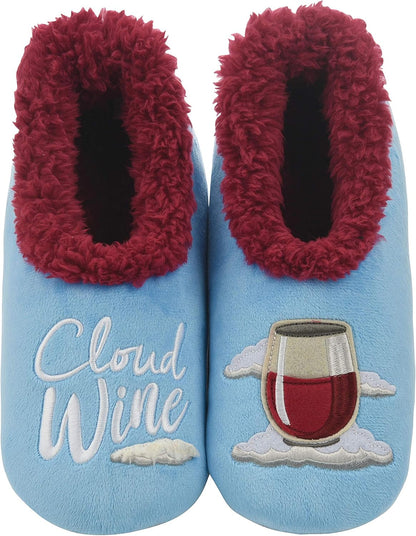 Women's Pairable  Wine & Coffee Gift Slippers - Funny Non-Slip Fuzzy House Slippers